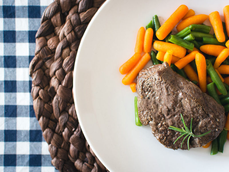 Slowly-cooked lamb leg